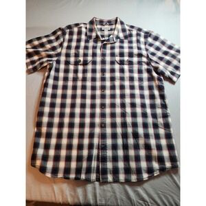 Carhartt XL Tall Mens Plaid Short Sleeve Button Up Shirt Work Casual